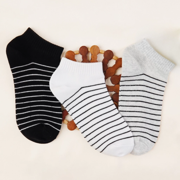 Tất Vớ Nữ Cổ Ngắn Nhiều Sọc UPPER YOU Cotton Tự Nhiên Êm Ái Dày Dặn Thoáng Khí - BSF2007 - Hình ảnh 6