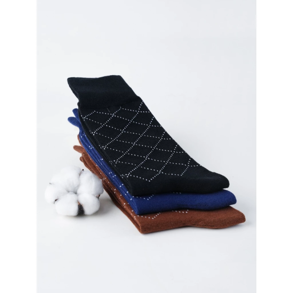 Tất Vớ Giày Tây Cổ Cao Sọc Chéo UPPER YOU 100% Cotton Tự Nhiên Dày Dặn Êm Ái Thoáng Khí Khử Mùi - BSM4001 - Hình ảnh 5