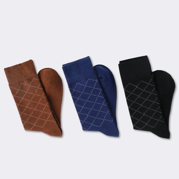 Tất Vớ Giày Tây Cổ Cao Sọc Chéo UPPER YOU 100% Cotton Tự Nhiên Dày Dặn Êm Ái Thoáng Khí Khử Mùi - BSM4001 - Hình ảnh 6