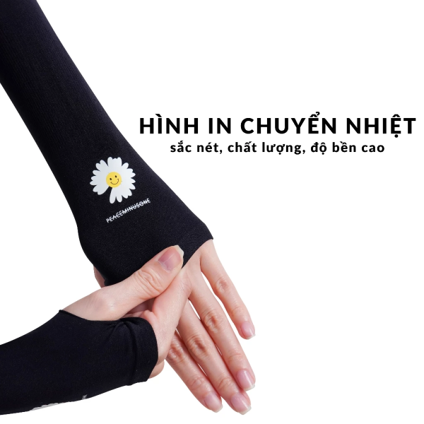 Găng Tay Chống Nắng Họa Tiết UPPER YOU Xỏ Ngón Chất Liệu Thun Lạnh Co Giãn 4 Chiều - OTX02 - Hình ảnh 7