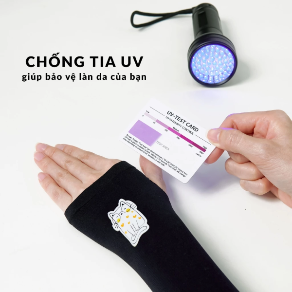 Găng Tay Chống Nắng Họa Tiết UPPER YOU Xỏ Ngón Chất Liệu Thun Lạnh Co Giãn 4 Chiều - OTX02 - Hình ảnh 5